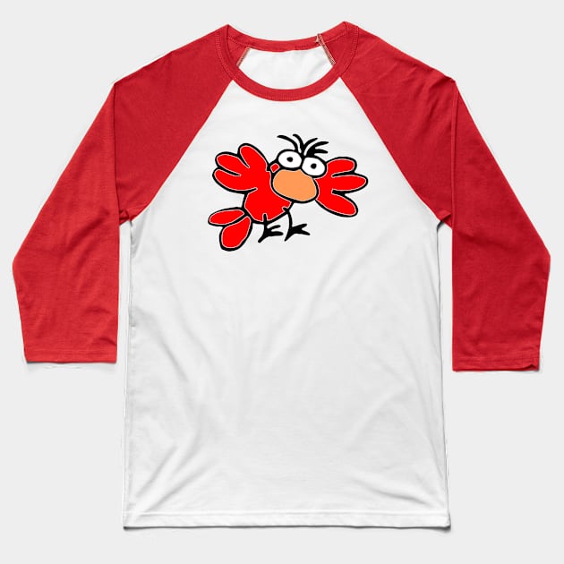 Funny cartoon comic bird Baseball T-Shirt by Kingluigi